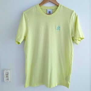 Women's Adidas Yellow Cotton T Shirt Size Large